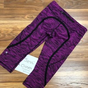 Lululemon Size 8 Print Active Crop Leggings New